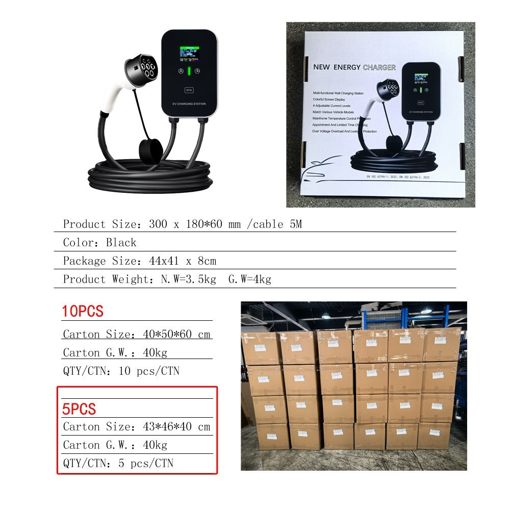 Charger 7KW AC Charging Pile GBT New Energy Electric Vehicle Universal Device