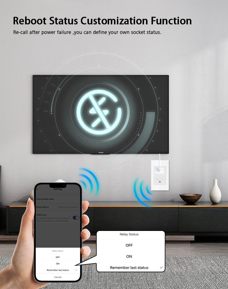 Graffiti WiFi Smart Wall Socket American Standard European Standard