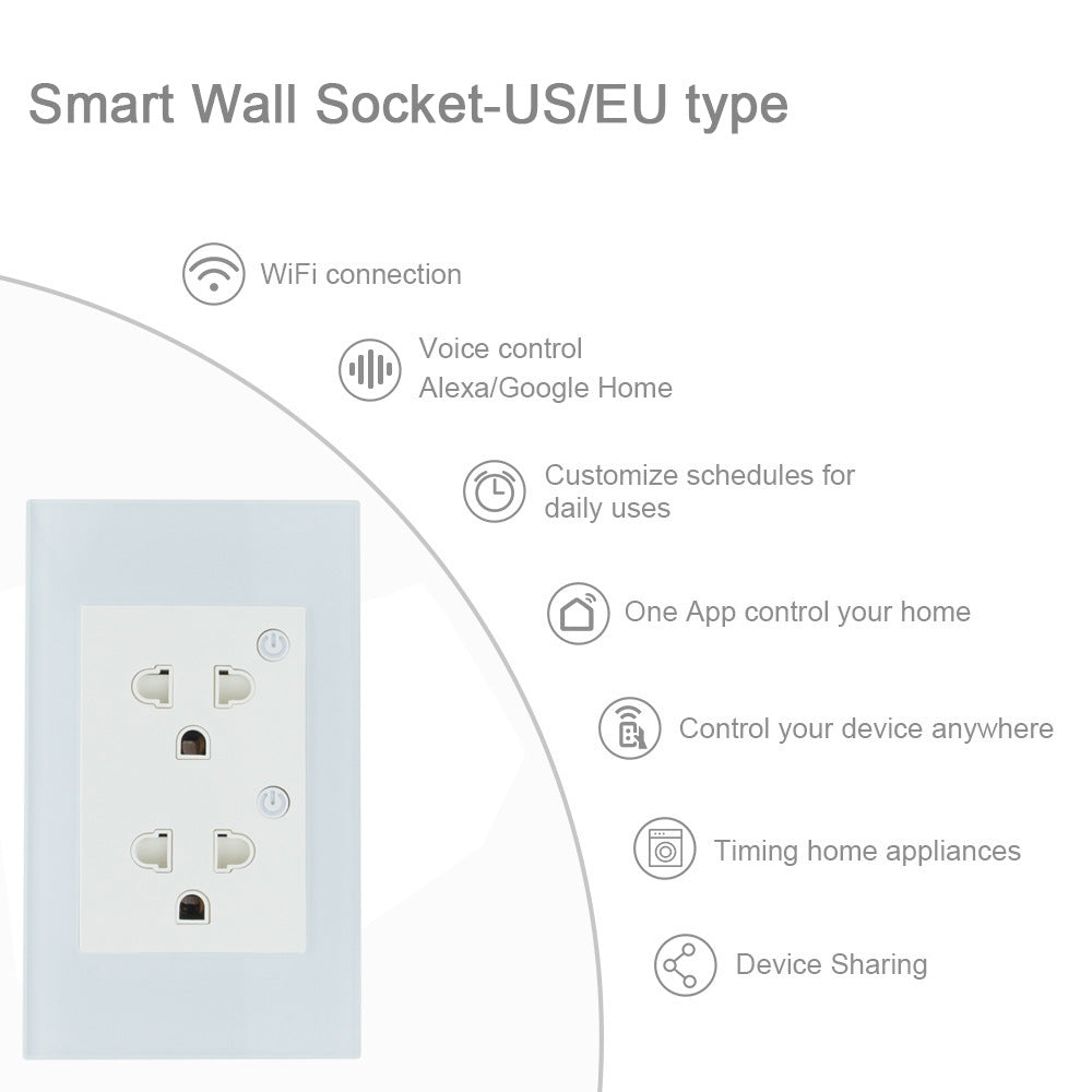 Graffiti WiFi Smart Wall Socket American Standard European Standard