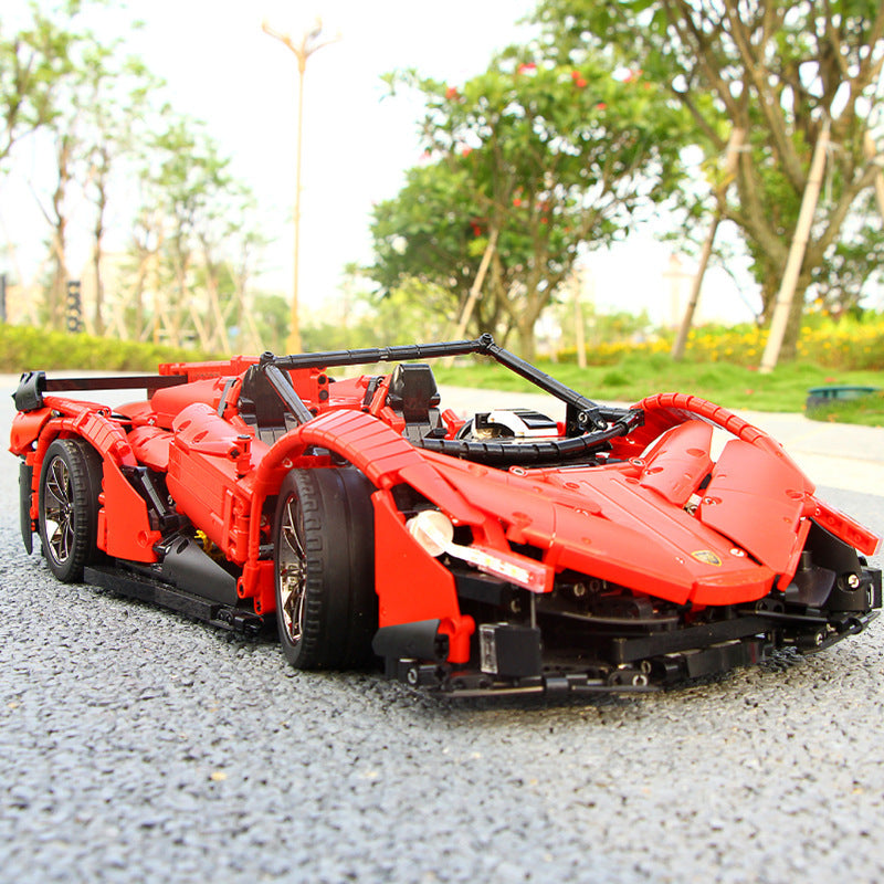 13079 Electric Remote-control Automobile Assembling And Combined Building Blocks Toy