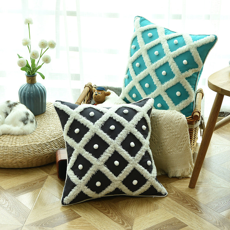 Cross-border For Amazon Nordic Creative Home Ball Ball Pillow Tufted Moroccan Pillow Simple Cushion Pillowcase