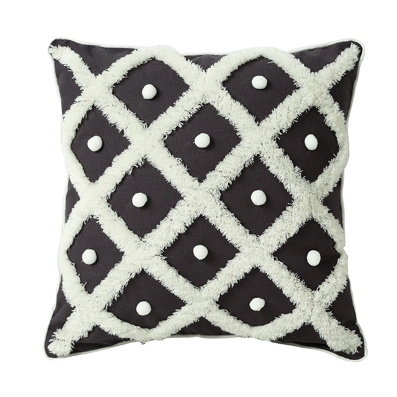 Cross-border For Amazon Nordic Creative Home Ball Ball Pillow Tufted Moroccan Pillow Simple Cushion Pillowcase