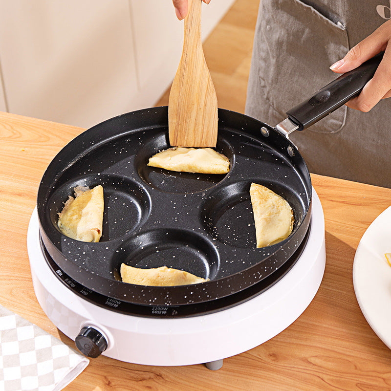 Fried Egg Artifact Induction Cooker Universal Medical Stone Four-hole Fried Egg Pan Non-stick Flat Bottom Breakfast Frying Pan