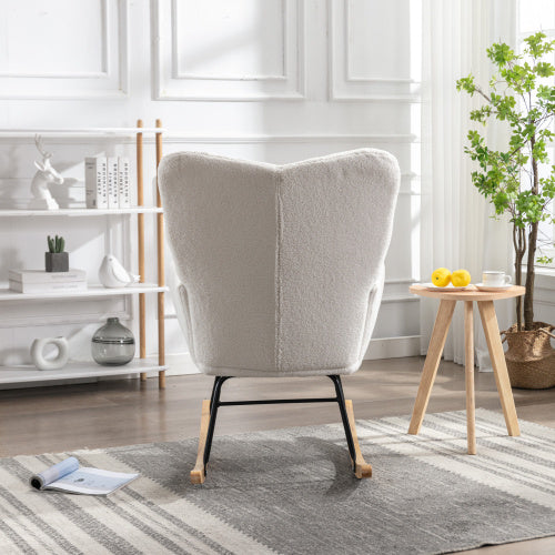 Teddystoff Mid-Century Modern Schaukelstuhl