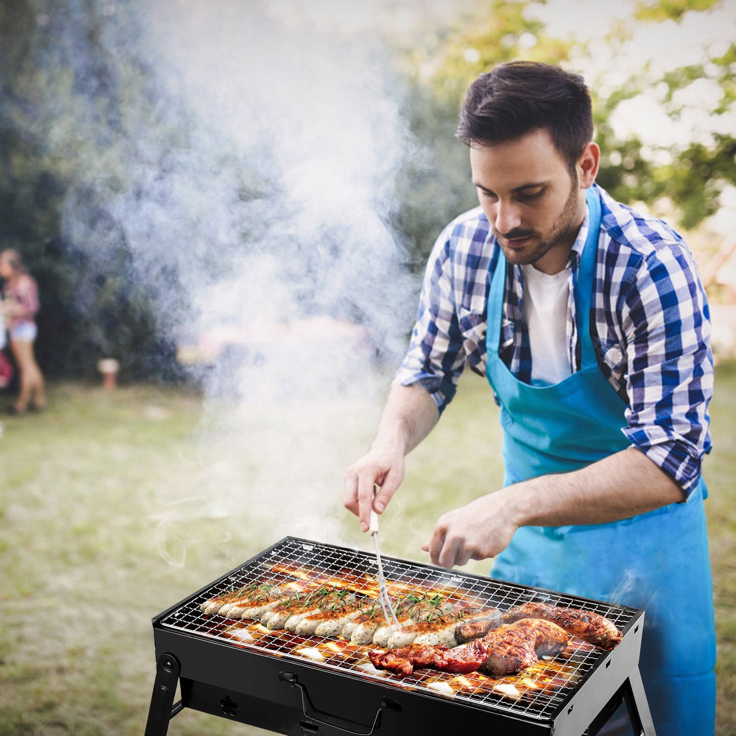 Portable BBQ Grill Foldable Charcoal Grill Camping Garden Outdoor Travel