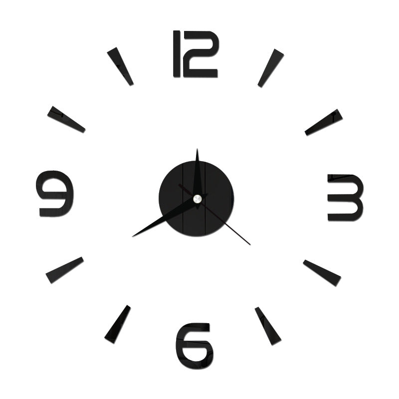 Creative acrylic mirror wall clock DIY stereo hanging