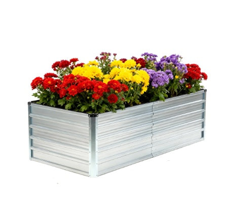 Metal Raised Garden Bed, 6x3x2ft Outdoor Planter Box, Raised Garden Beds For Planting Plants Vegetables, Flowers