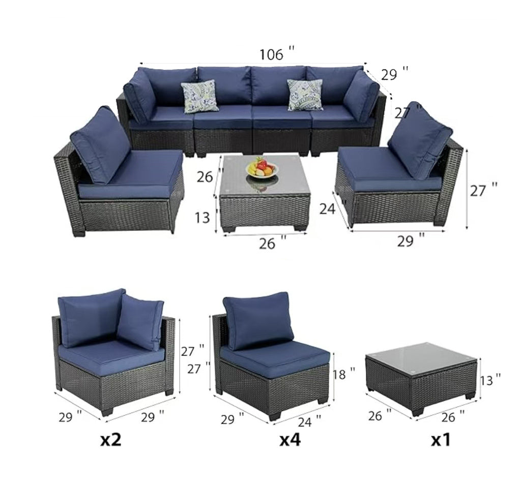 Outdoor Recreation, Courtyard Garden, Rattan Table And Chair Combination