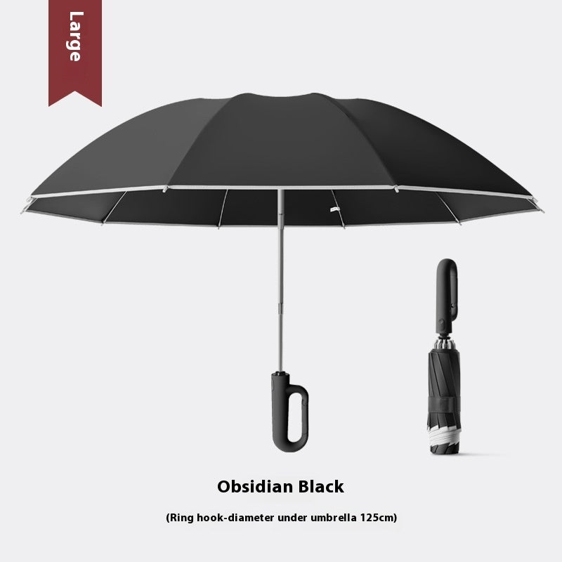 Dual-purpose Automatic Buckle Umbrella Aluminum Bone Folding Business Umbrella