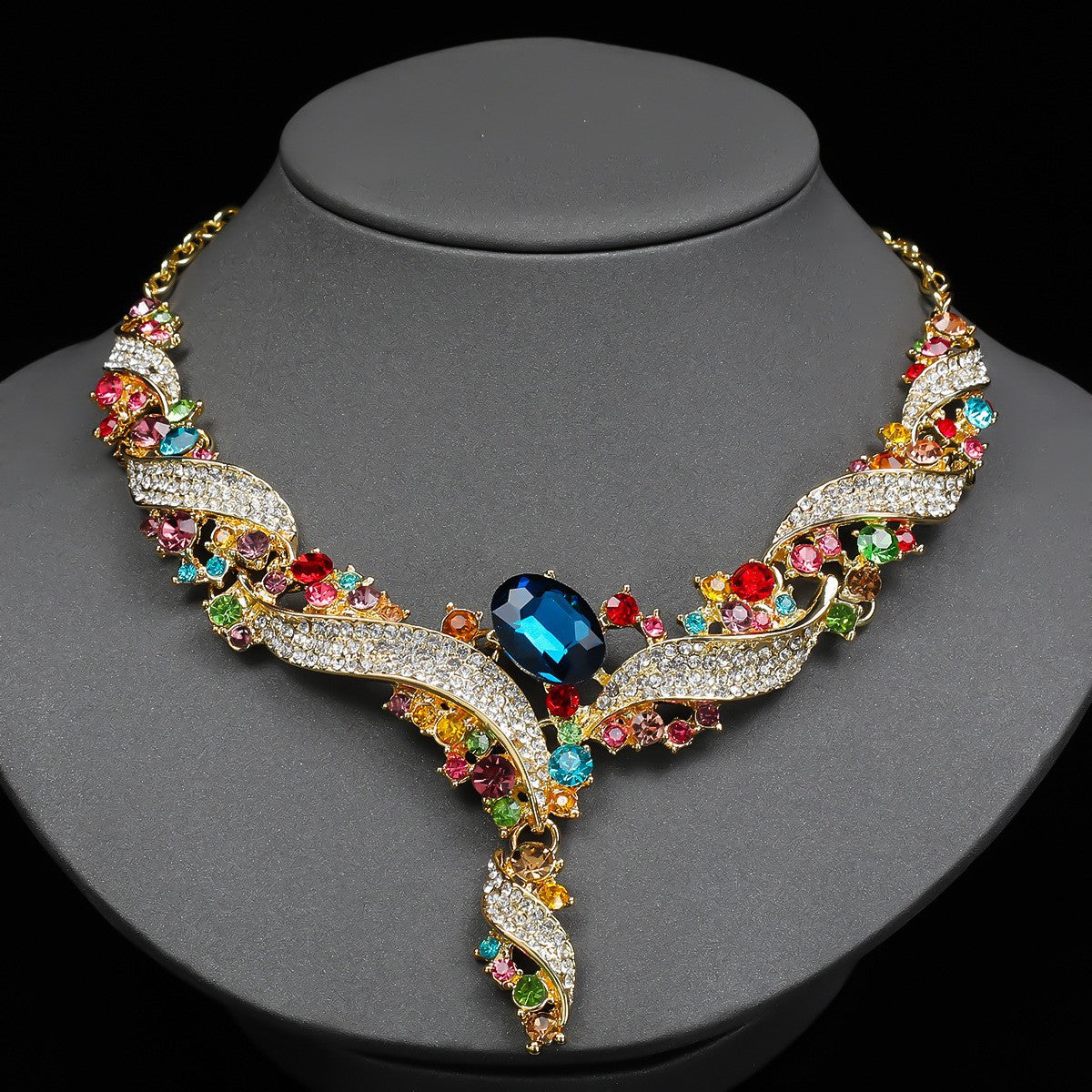 Retro-style Colorful Jewelry Set Designed Specifically For Formal Attire