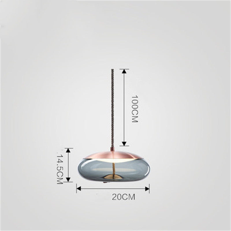 Modern Minimalist Living Room Bar Creative Single Head Glass Chandelier