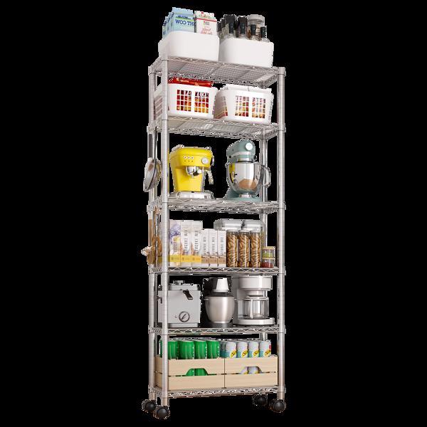 Adjustable Interlayer Spacing Six Layer Segmented Display Rack