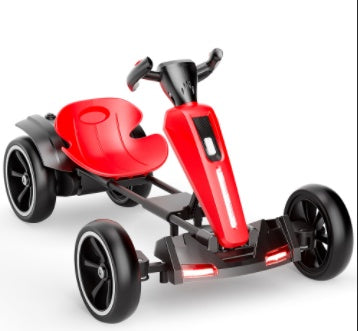 12V Electric Kids Pedal Go Kart, Folder Go Kart, Outdoor Ride On Toy With Adjustable Seat, 4 Non-Slip EVA Wheels For Boys And Girls For Age 3-8 Years Old