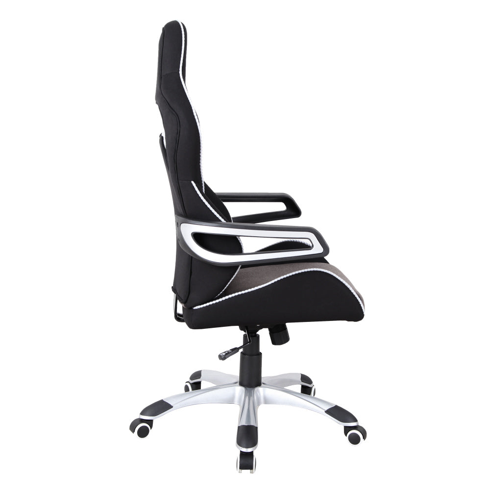 Techni Mobili Ergonomic Upholstered Racing Style Home &amp; Office Chair, Grey/Black