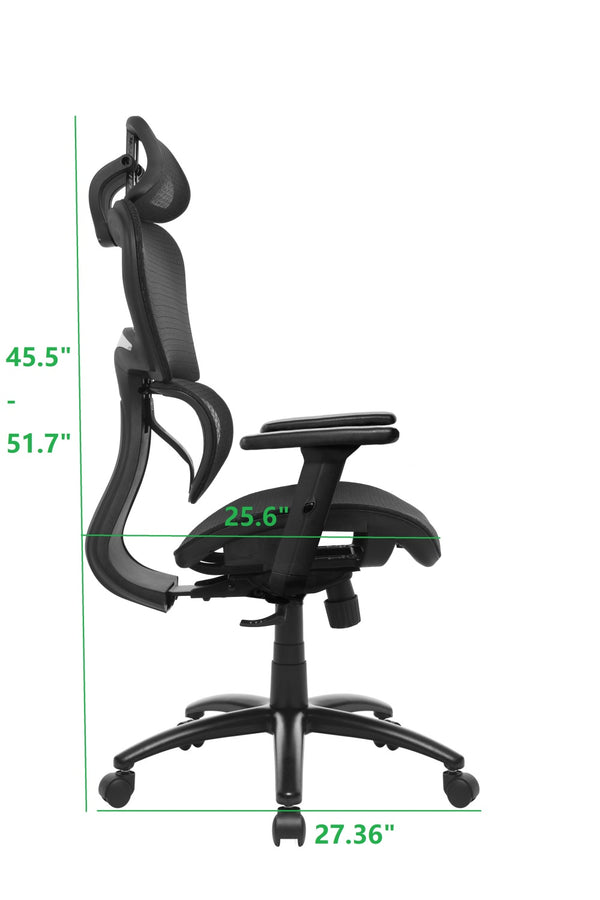 Ergonomischer Netzstuhl mit 3D-Armlehnen in GRAU