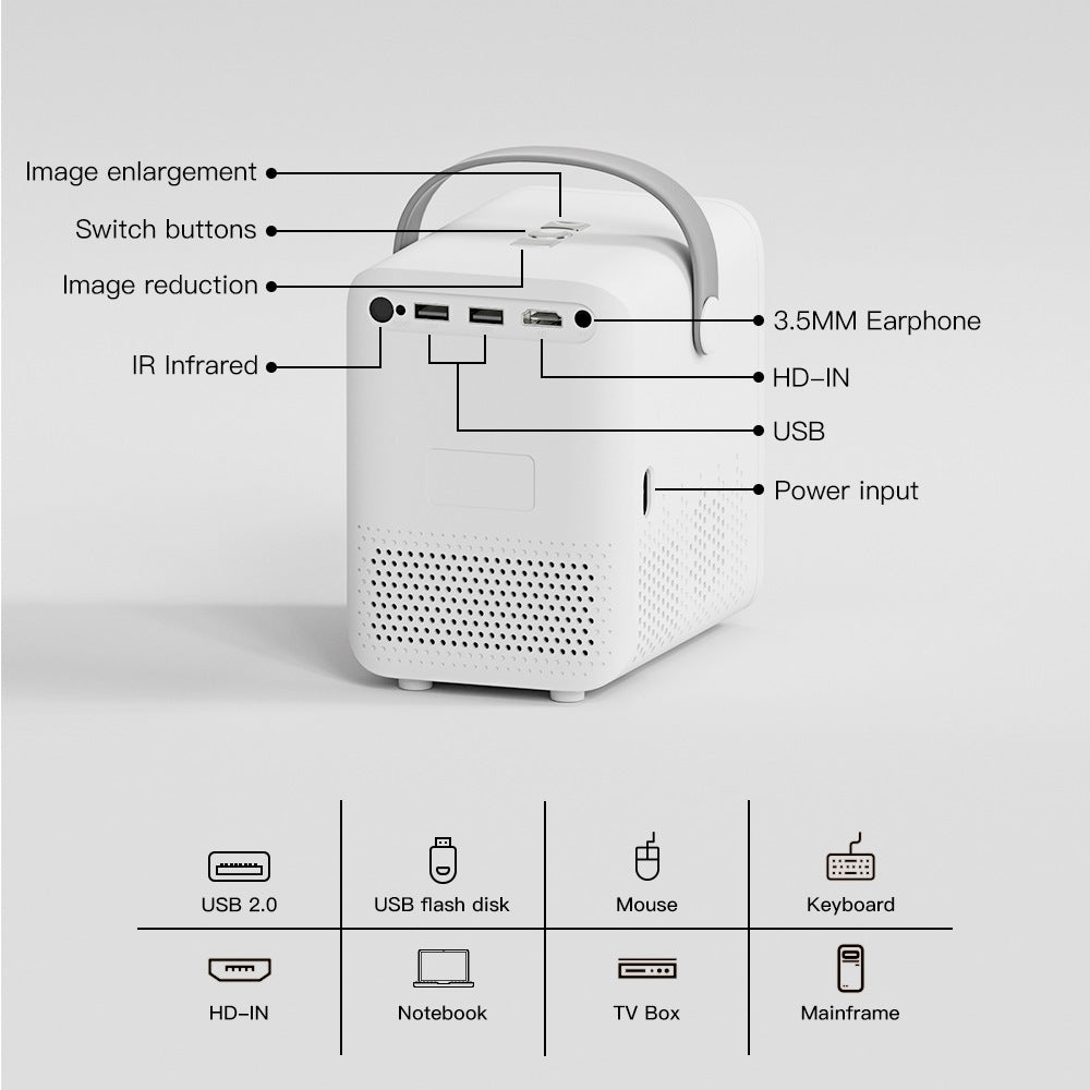 P10 New Super Clear Cross-border Household Mini Portable LCD Projector Android Projector Outdoor