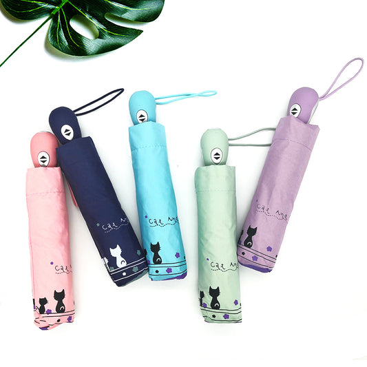 Kitten flower folding umbrella