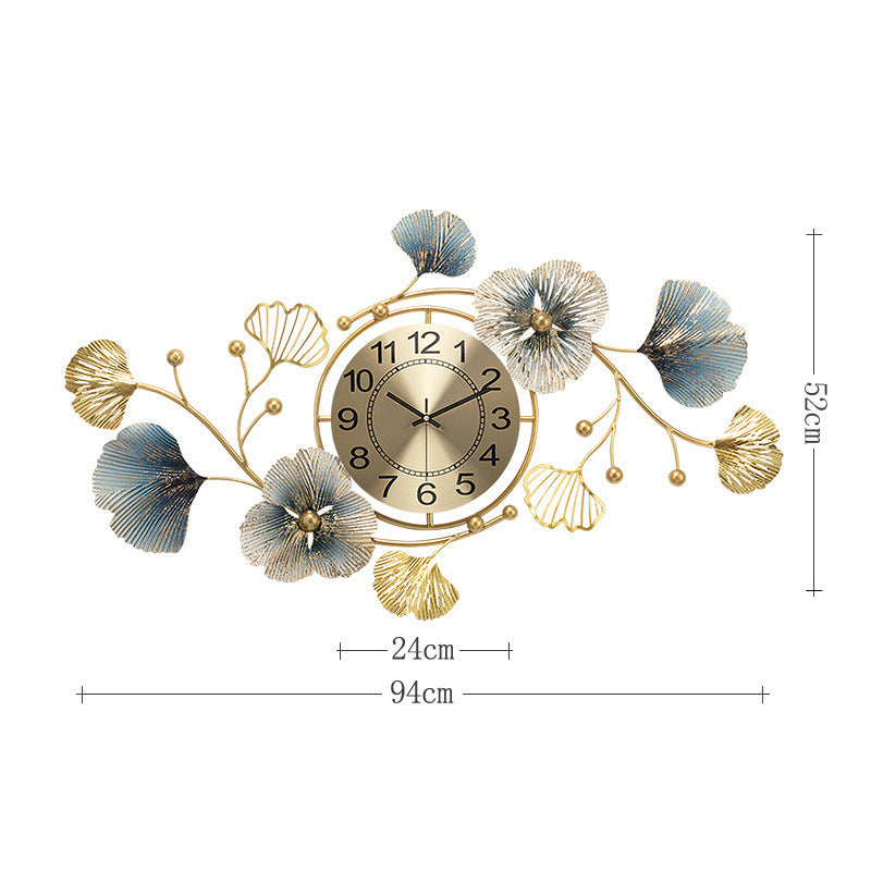 Living Room Restaurant Ideas Ginkgo Leaf Chinese Wall Clock