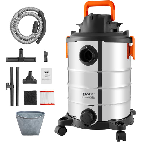 Nass-/Trockensauger 30 L 6 PS Edelstahl-Staubsauger Mit Effizienter Saug- Und Gebläseleistung