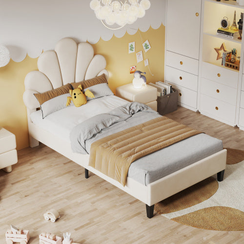 Linen Material With Metal Frame Bed Frame