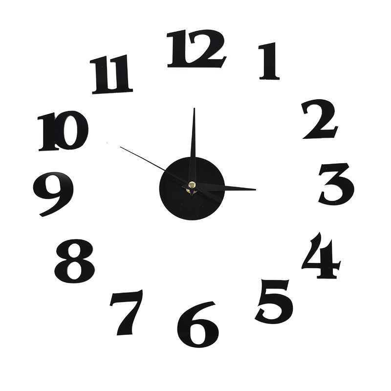 Creative acrylic mirror wall clock DIY stereo hanging