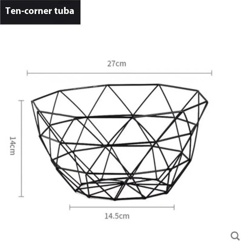 Simple Hollow Iron European Style Living Room Coffee Table Fruit Basket