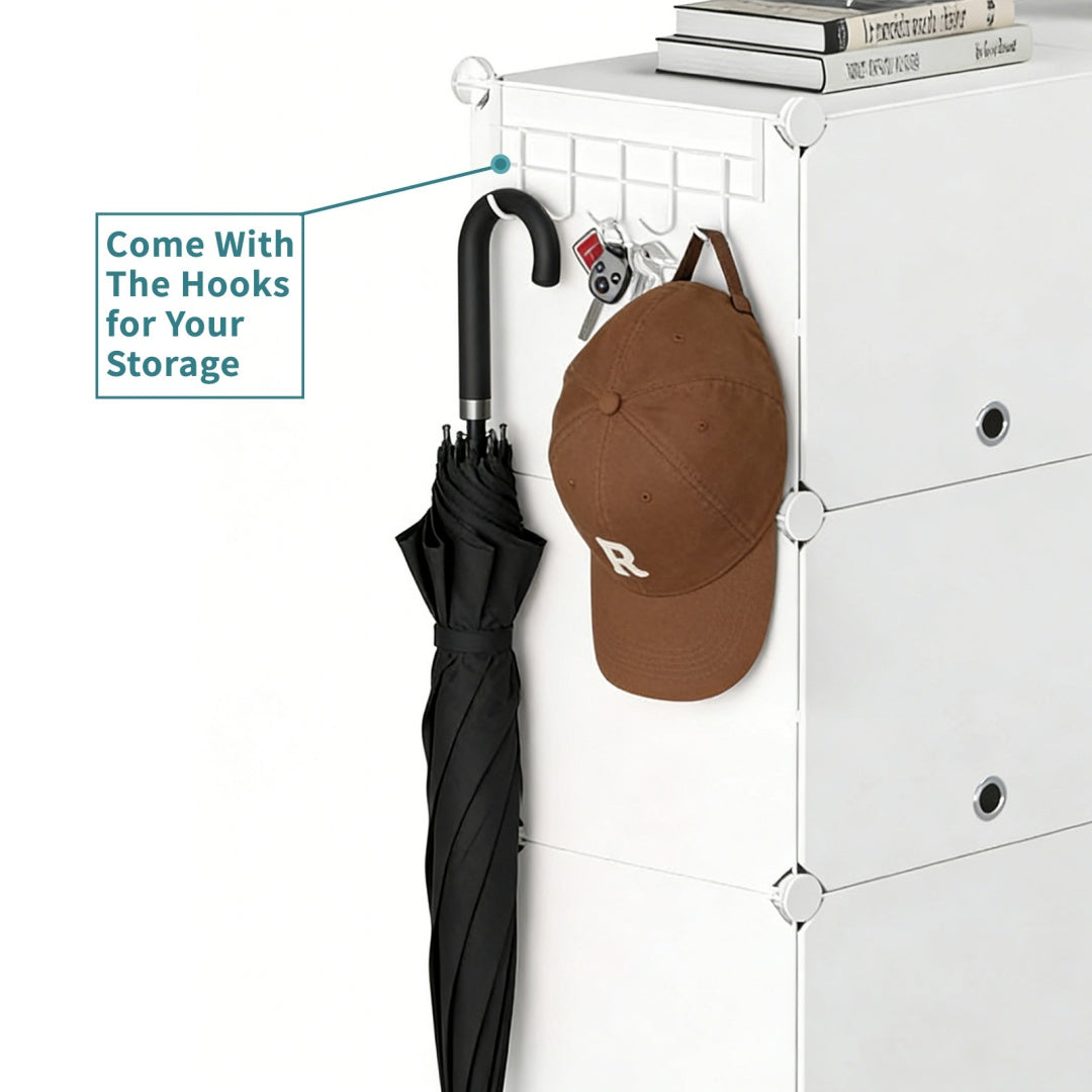 Shoe Rack Storage Cabinet, 8-layer Shoe Storage Cabinet With Door, Stackable And Detachable Shoe Storage Cabinet