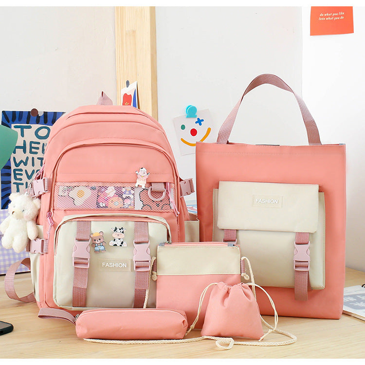 Five-piece Schoolbag For Women