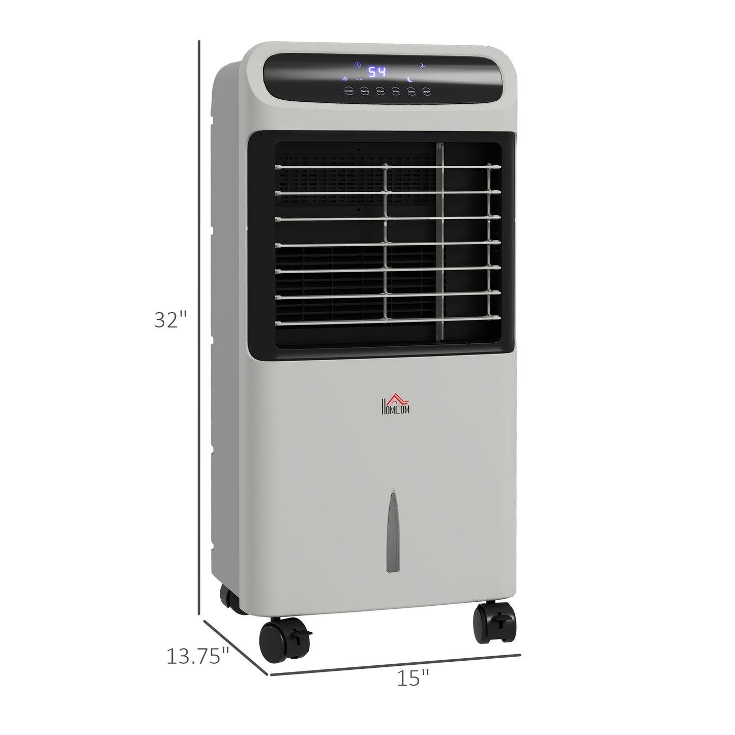 3-In-1 Ice Cooling Fan, Mobile Evaporative Air Cooler with Remote, Timer, Oscillating for Home Office, Bedroom, Gray