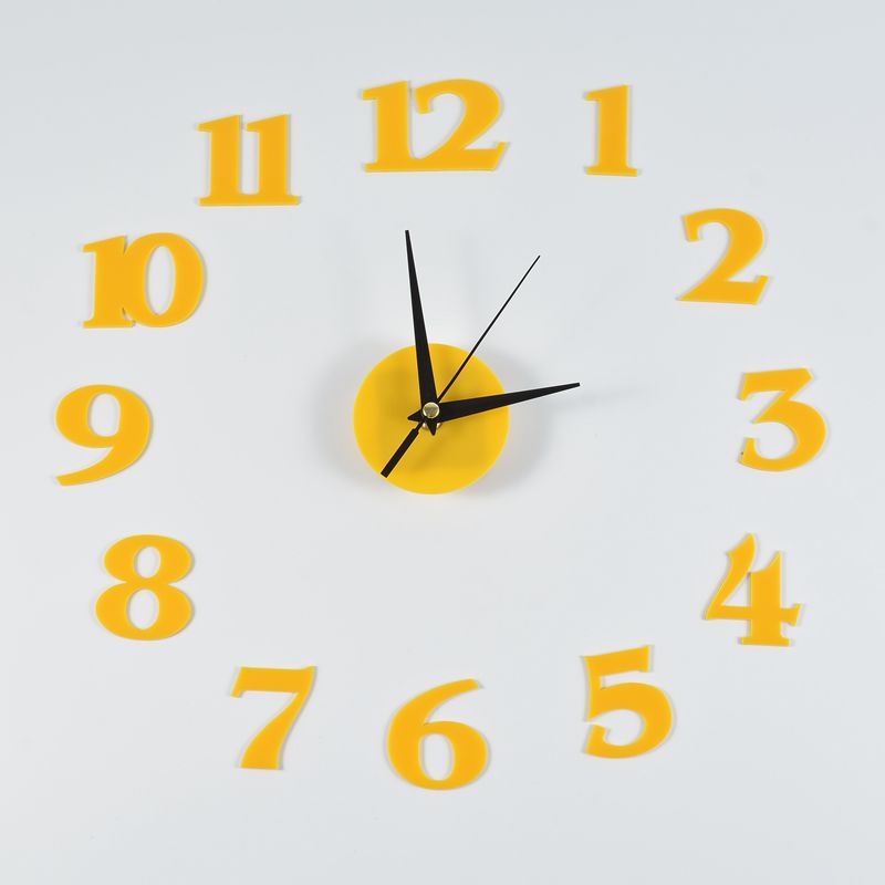 Creative acrylic mirror wall clock DIY stereo hanging