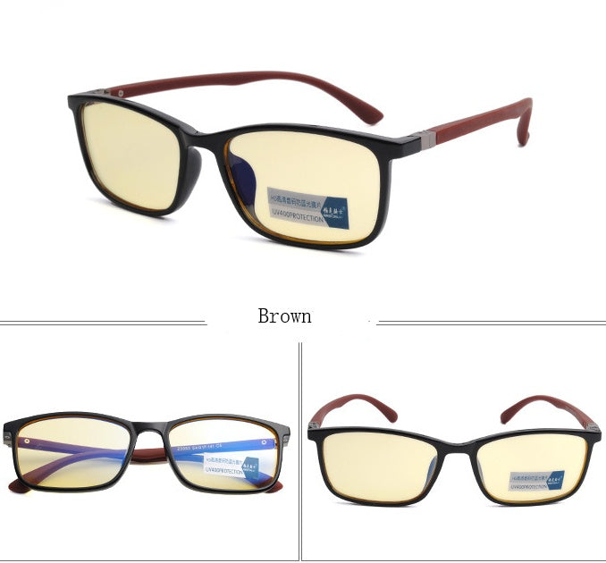 New anti-blue glasses tr90  light men's box flat light anti-radiation glasses esports game glasses