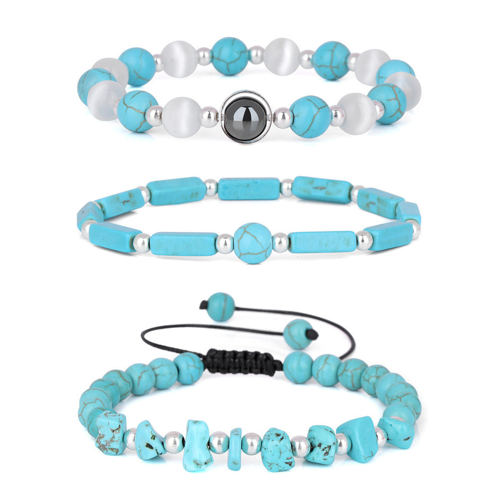 Womens Casual Natural Semi-precious Crystal Bracelet Set