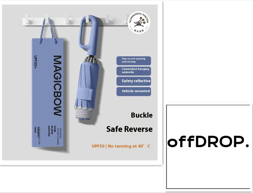 Enlarged And Thickened Fully Automatic Buckle Folding Umbrella