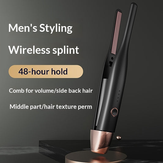 Mens Wireless Mini Hair Straightener And Curling Iron Combo