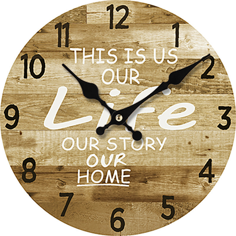 Simple Wood Grain Digital Density Plate Clock