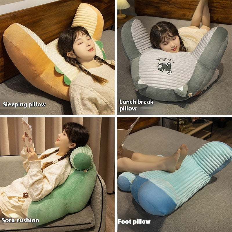 Striped Flannel Bedside Soft Upholstery Cushion Lumber Pad Pillow