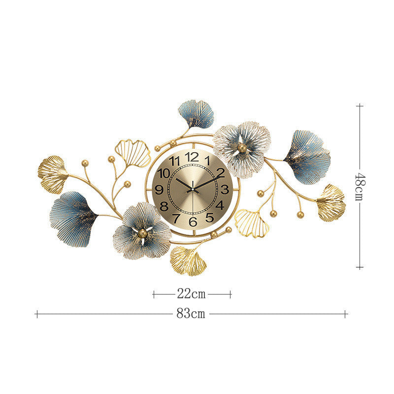 Living Room Restaurant Ideas Ginkgo Leaf Chinese Wall Clock