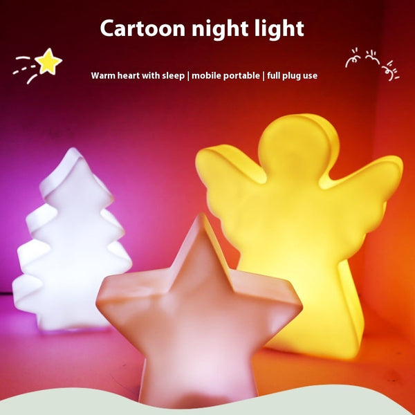 Kreatives Weihnachtsgeschenk Fünfzackiger Stern LED Siebenfarben Nachtlicht