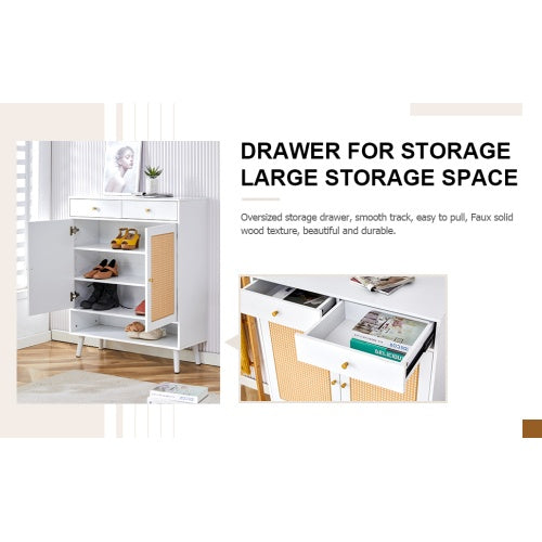 Modern Minimalist Storage Cabinet, Rattan Shoe Cabinet, Bed Top Cabinet. Beautiful Shape, Suitable For Corridors And Living Rooms