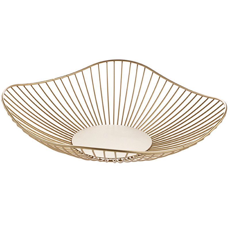 Simple Hollow Iron European Style Living Room Coffee Table Fruit Basket