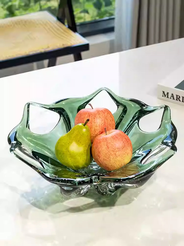 Artistic Glass Fruit Bowl For Living Room Coffee Table