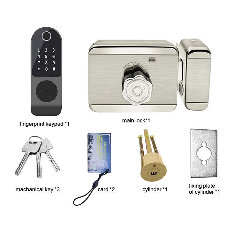 No Wiring Outdoor Fingerprint Rim Unlock Smart Card Digital Code