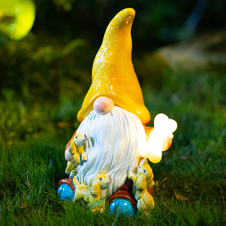 Resin Elf Solar Garden Outdoor Decoration