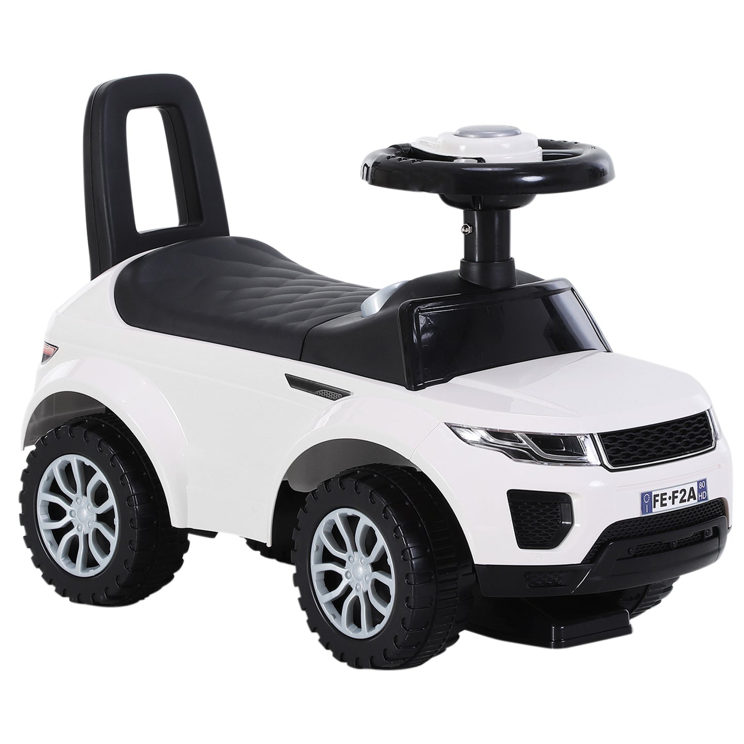 3-in-1 Ride On Car Foot To Floor Slider Toddler W/ Horn Steering Wheel NO POWER Manual Under Seat Storage Safe Design For 1-3 Year Old White