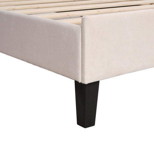 Linen Material With Metal Frame Bed Frame