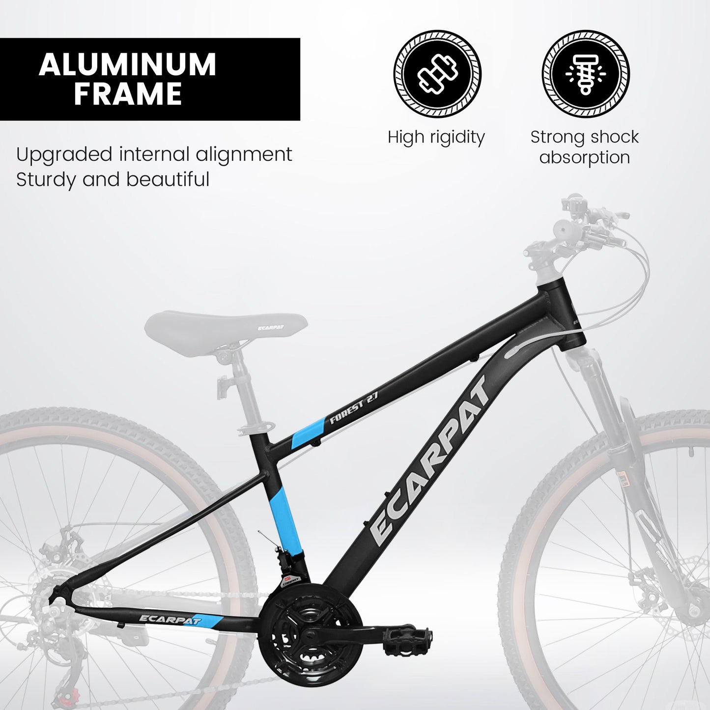 A27302 27 Inch Wheel Mountain Bike, 21-speed Disc Brake Trigger Transmission, Aluminum Frame Unisex Mountain Bike