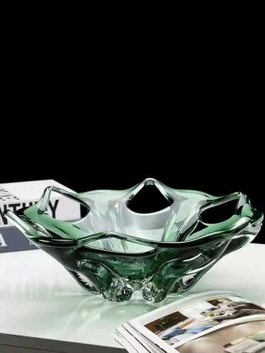 Artistic Glass Fruit Bowl For Living Room Coffee Table