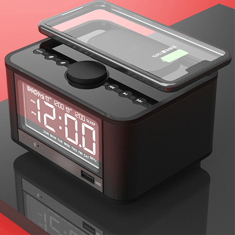 Bluetooth Speaker Wireless Phone Charger Alarm Clock Multi-function