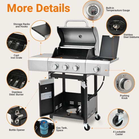 Stainless steel gas grill