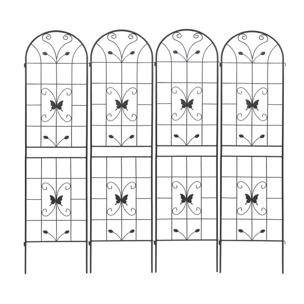 4 Pack Metal Garden Trellis 86.7x19.7Rustproof For Climbing Plants Outdoor